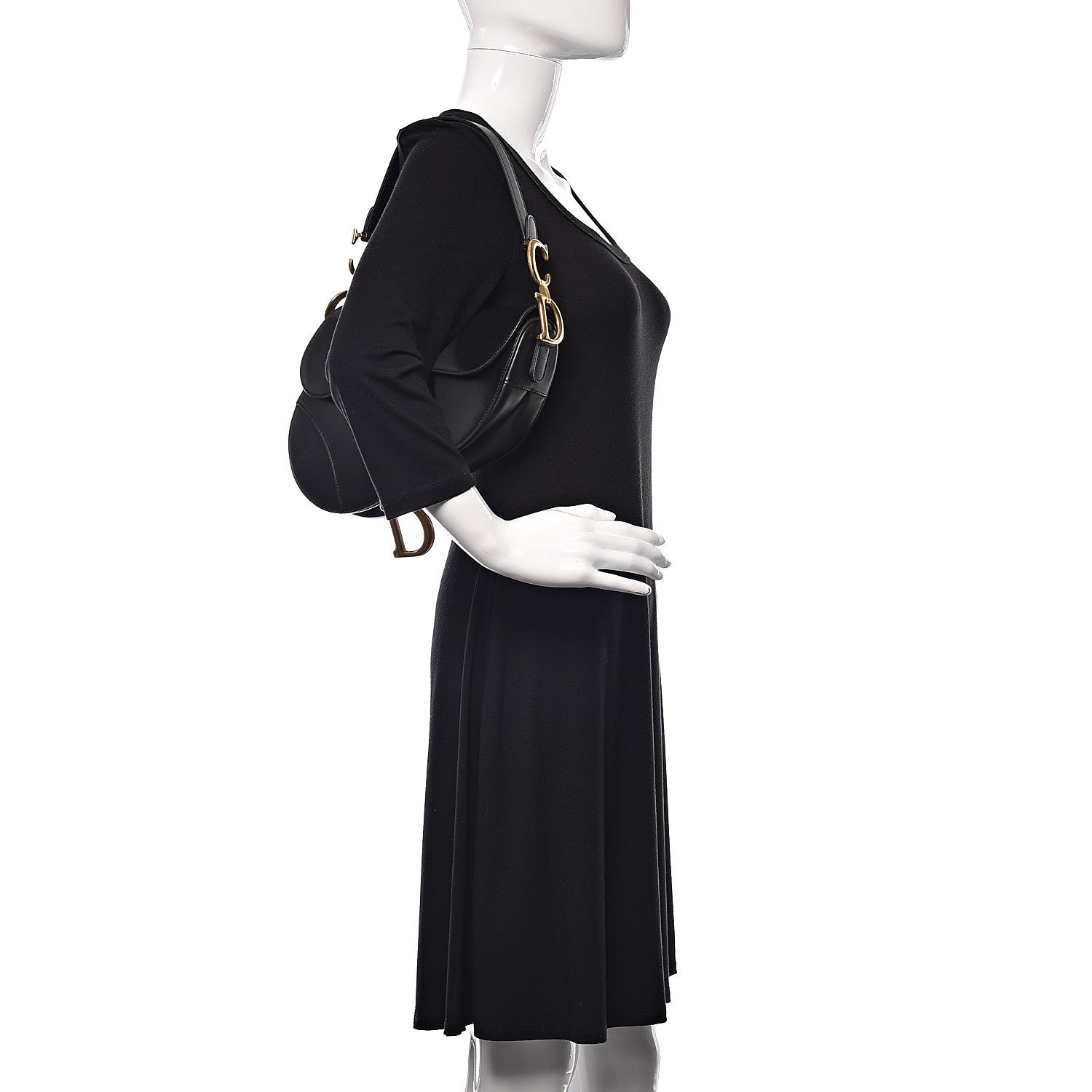 Christian Dior Calfskin Saddle Bag Black 2 of 10