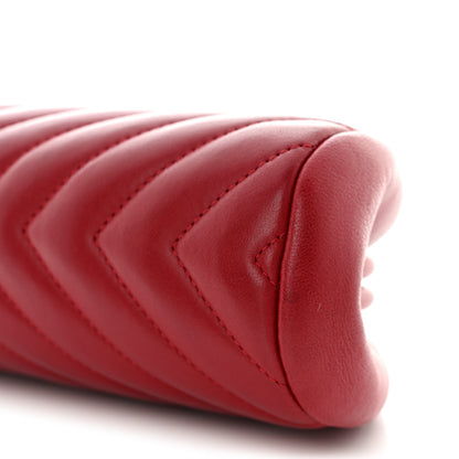 Chanel Lambskin Chevron Quilted Timeless Clutch Red 9 of 11