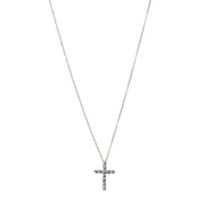 Tiffany 18K Yellow Gold Diamond Small Cross Pendant Necklace 1 of 10