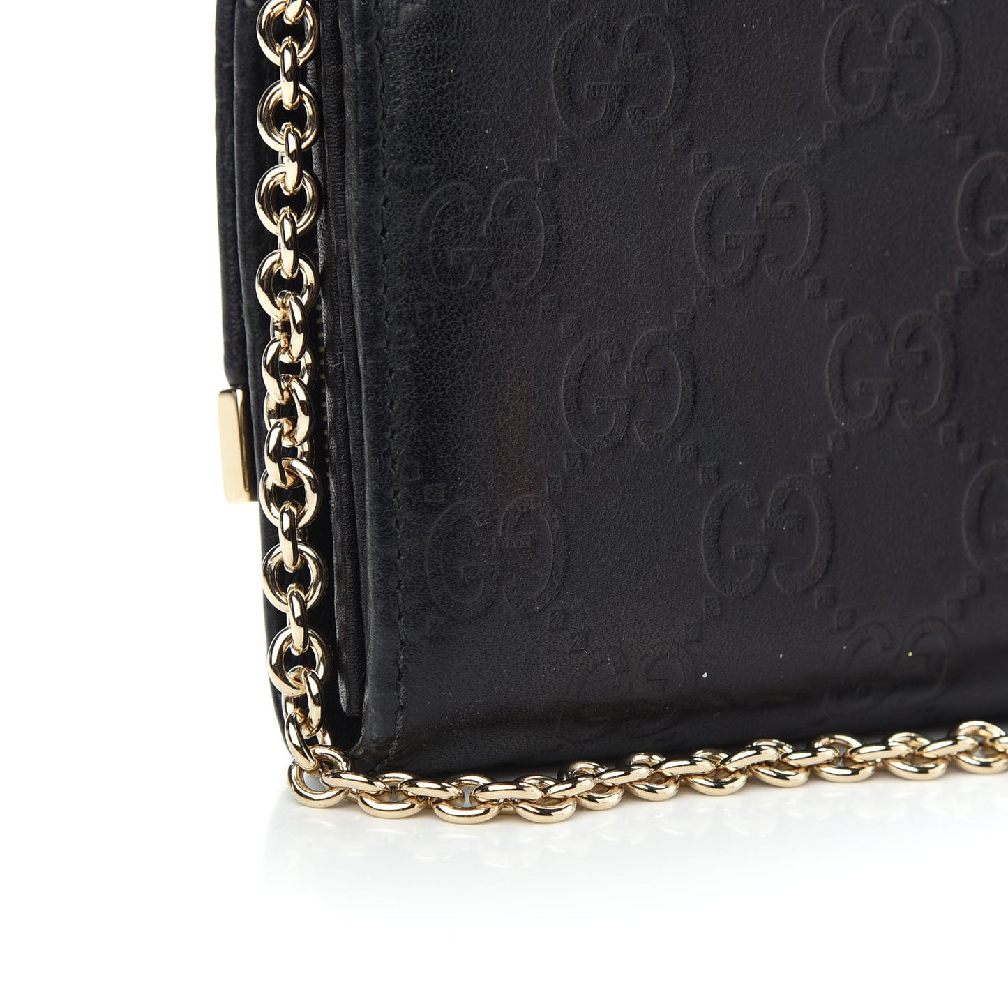 Soft Microguccissima Dice Chain Wallet Black