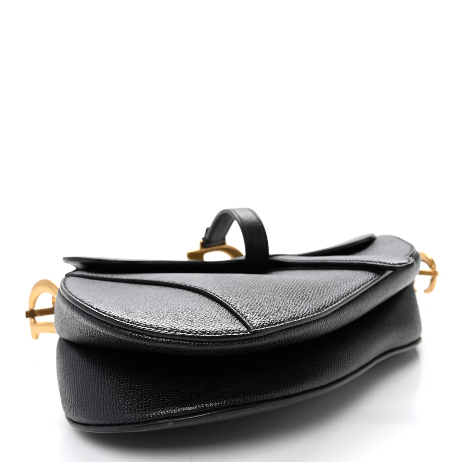 Christian Dior Grained Calfskin Saddle Bag Black 1890339
