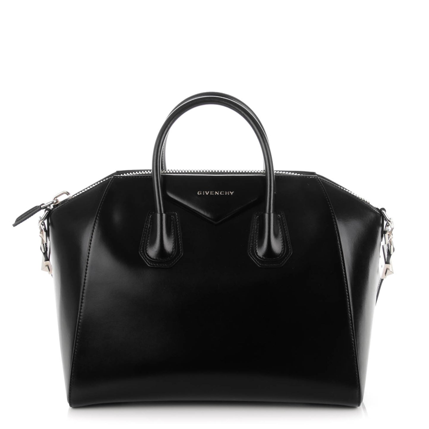 Shiny Lord Calfskin Medium Antigona Black