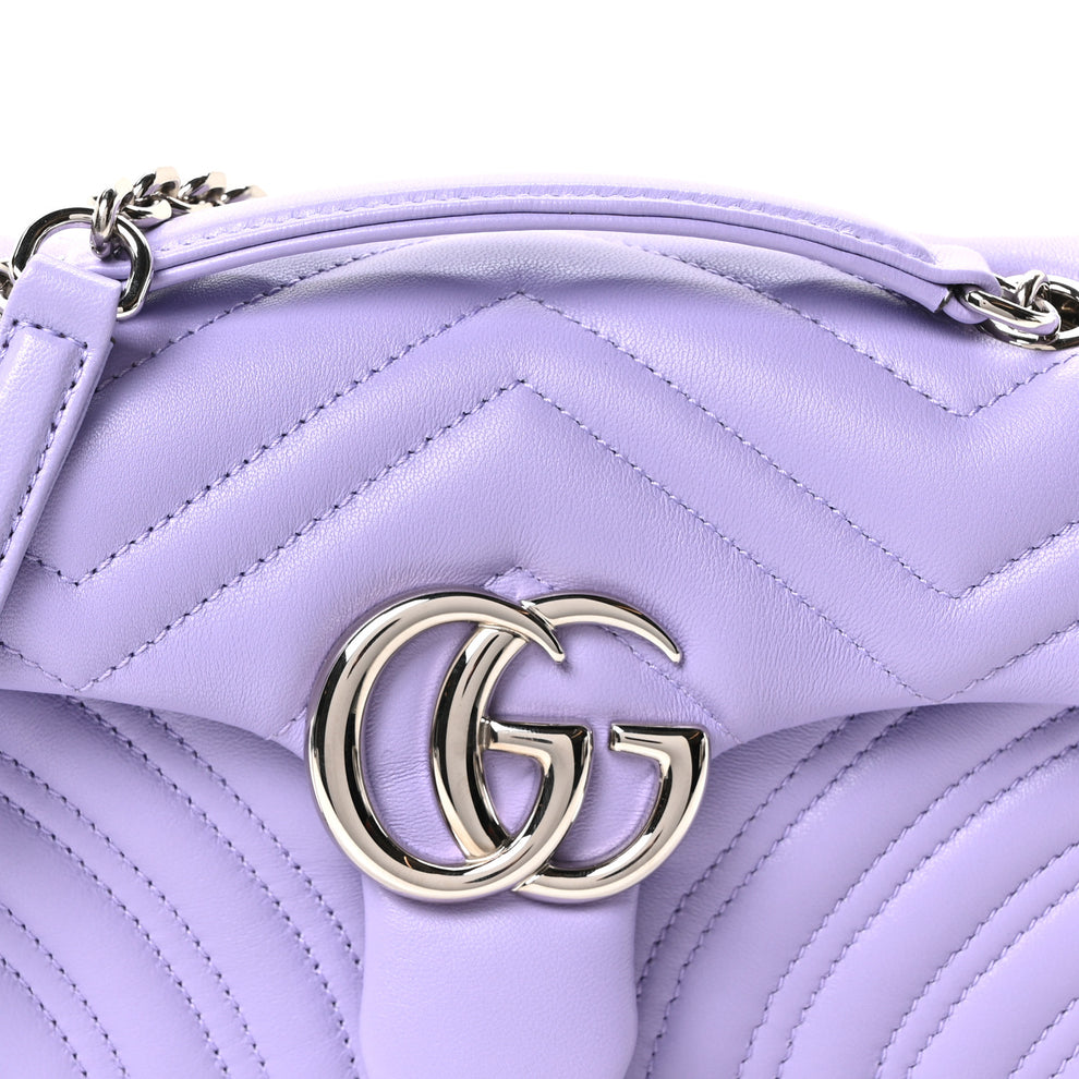 Simple Small Shop Icon Gucci Lambskin Matelasse Small GG Marmont Shoulder Bag Lapis 1998423 ...