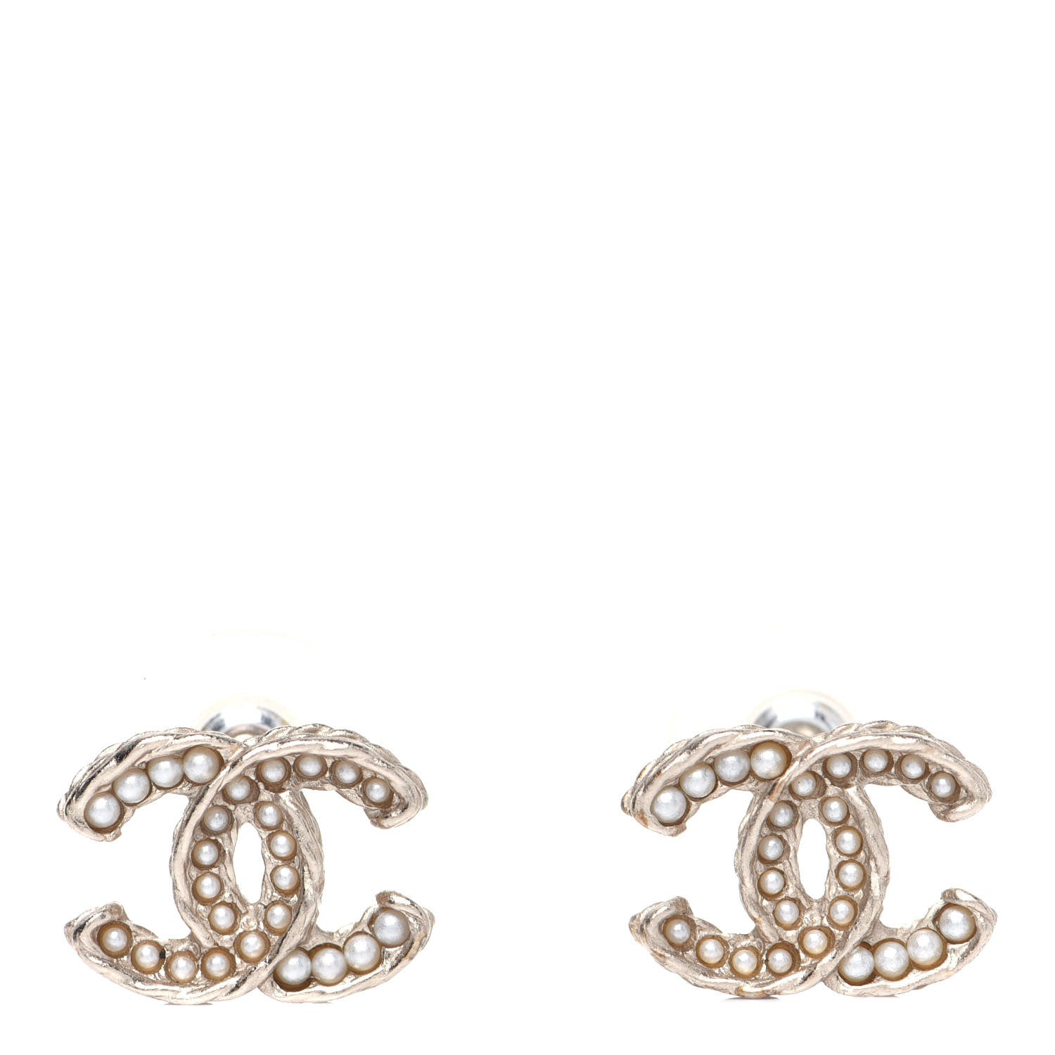 Chanel Pearl CC Earrings Gold 1 of 6