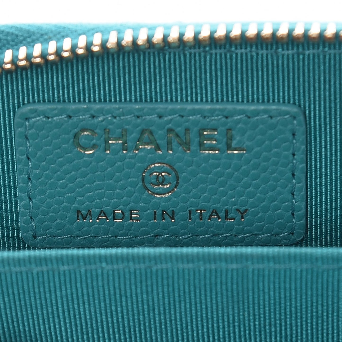 Caviar Quilted Zip Coin Purse Turquoise