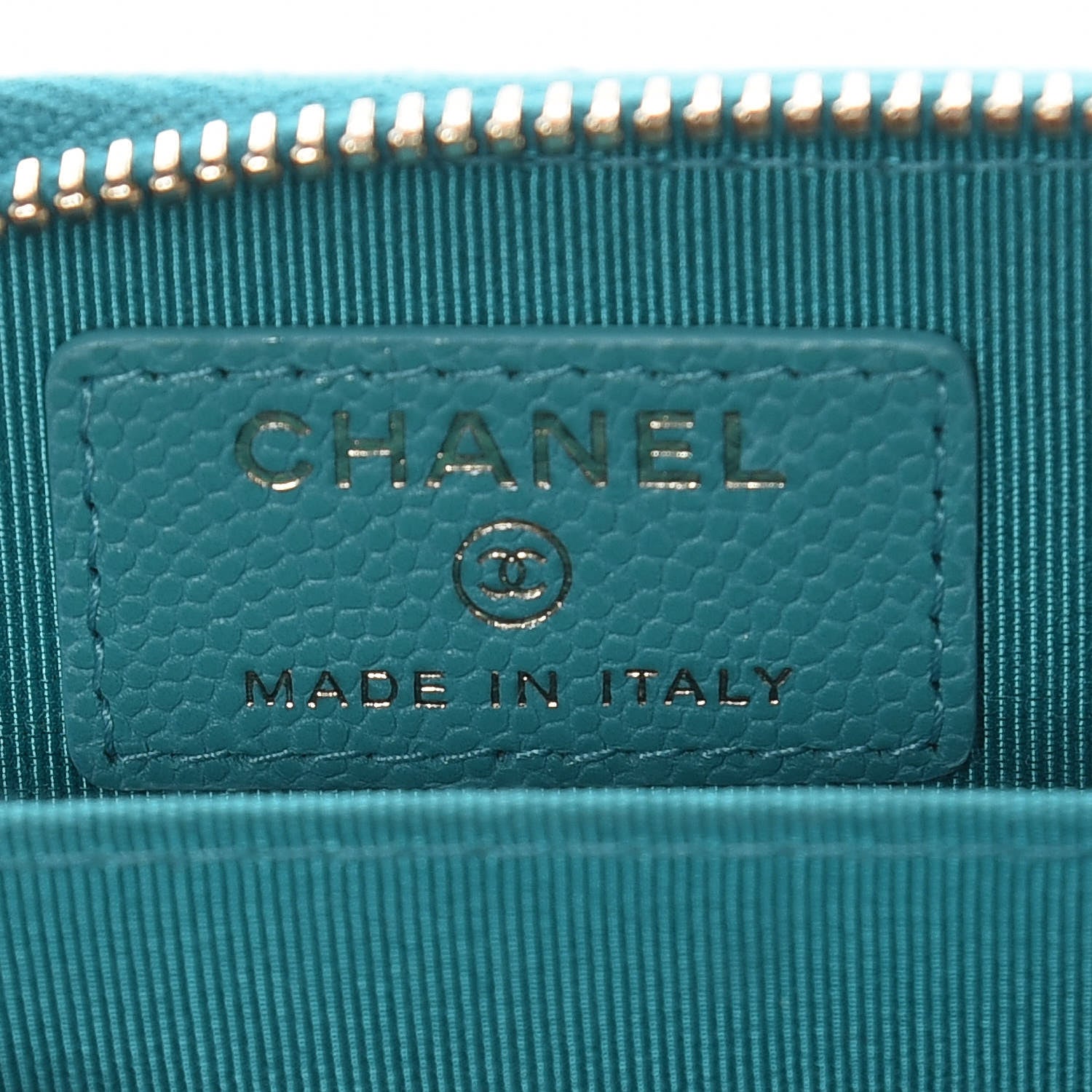 Chanel Caviar Quilted Zip Coin Purse Turquoise 6 of 10