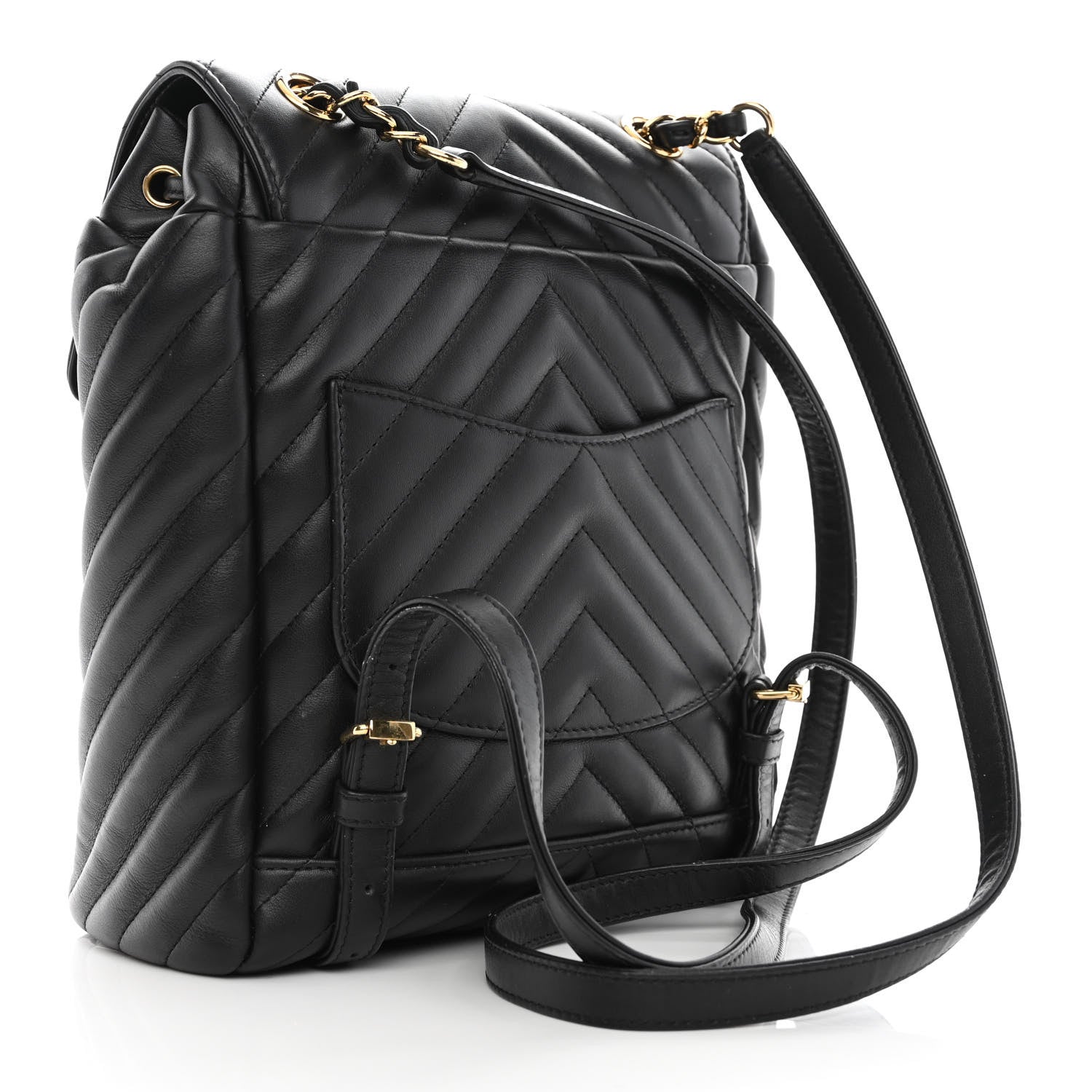 Chanel Calfskin Chevron Quilted Small Urban Spirit Backpack Black 3 of 15