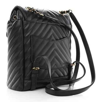 Chanel Calfskin Chevron Quilted Small Urban Spirit Backpack Black 3 of 15