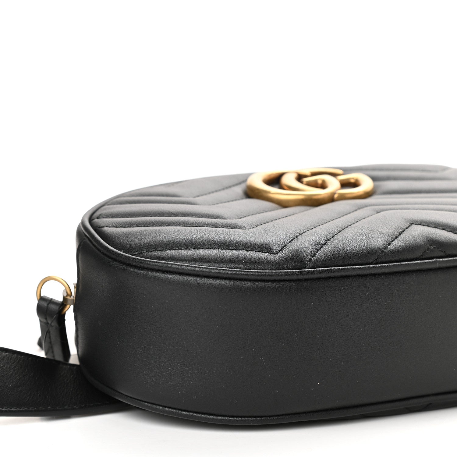 Gucci Calfskin Matelasse GG Marmont Belt Bag 95 38 Black 9 of 10