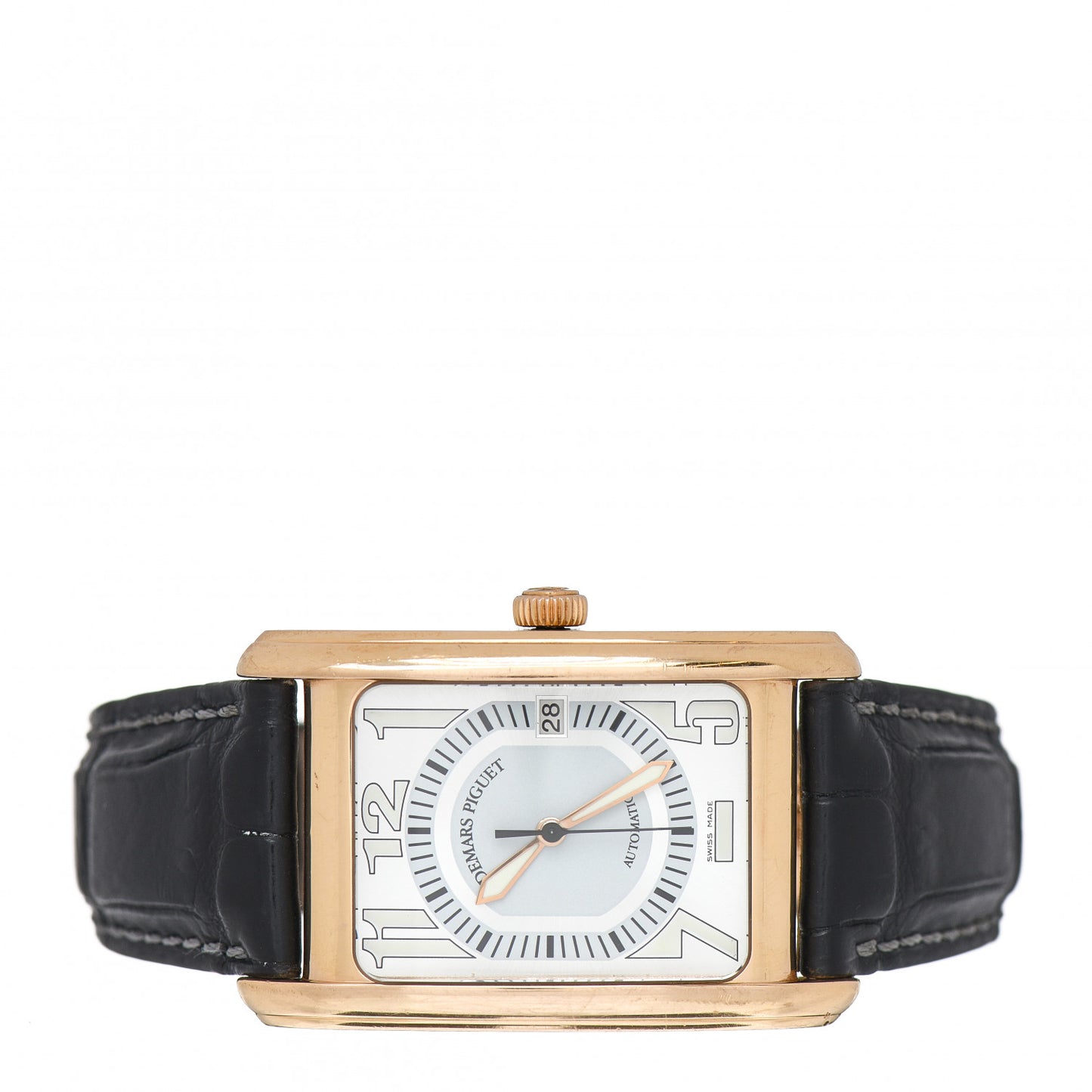 18K Rose Gold Alligator 29mm Edward Piguet Automatic Watch 15121OR.OO.A002CR.02