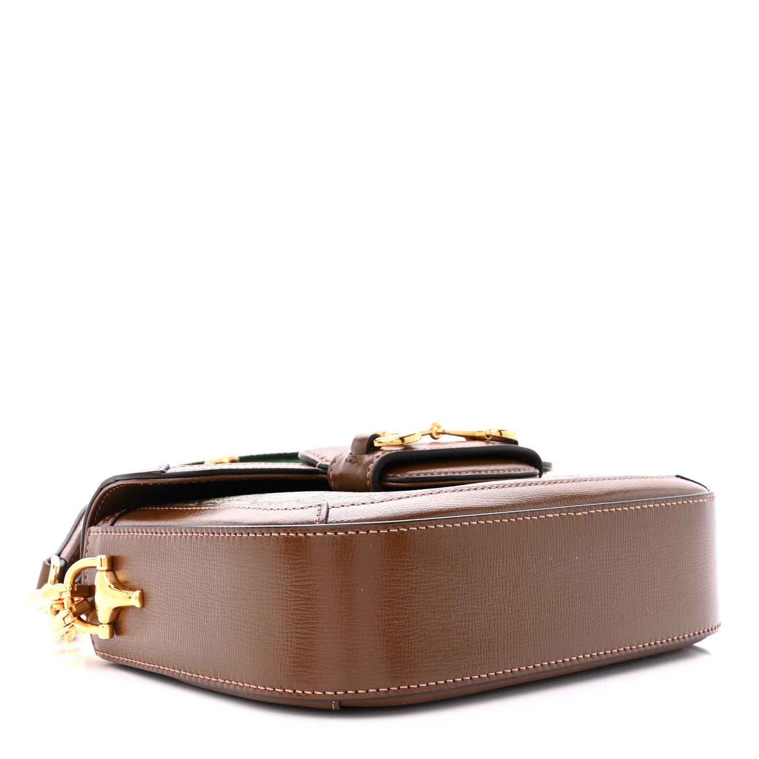 Gucci GG Supreme Monogram Web Mini Horsebit 1955 Shoulder Bag Beige Brown Sugar 4 of 11