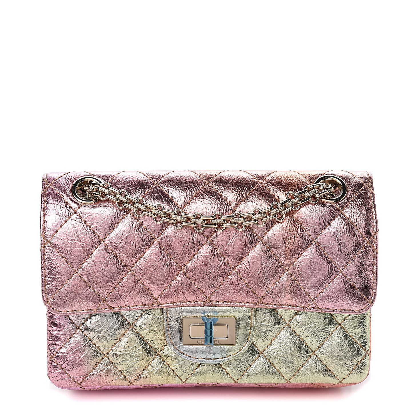 Metallic Goatskin Quilted Mini 2.55 Reissue Flap Multicolor