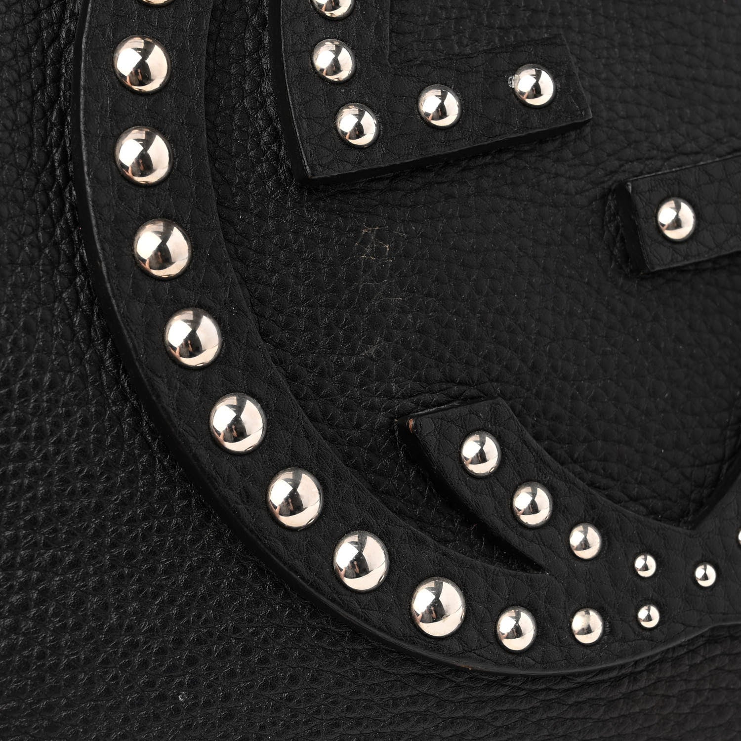 Gucci Pebbled Calfskin Studded Medium Soho Chain Shoulder Bag Black 13 of 14