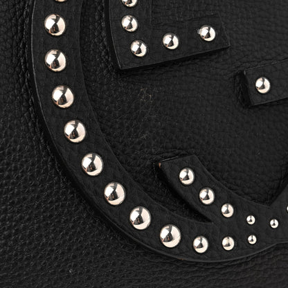 Gucci Pebbled Calfskin Studded Medium Soho Chain Shoulder Bag Black 13 of 14
