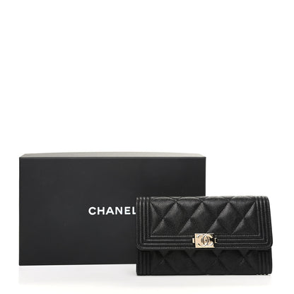 Chanel Caviar Quilted Medium Boy Flap Wallet Black 8 of 8