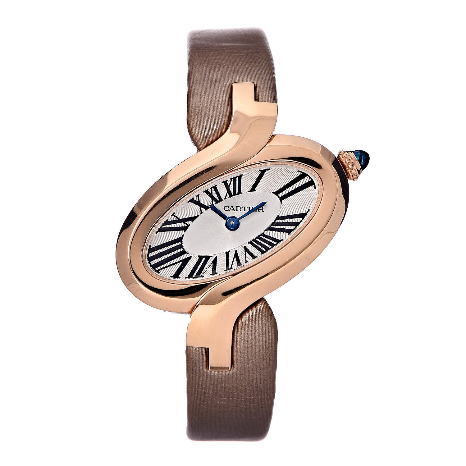Cartier 18K Pink Gold Satin 30mm Delices de Cartier Quartz Watch Taupe 1 of 9