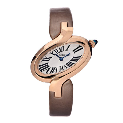 Cartier 18K Pink Gold Satin 30mm Delices de Cartier Quartz Watch Taupe 1 of 9