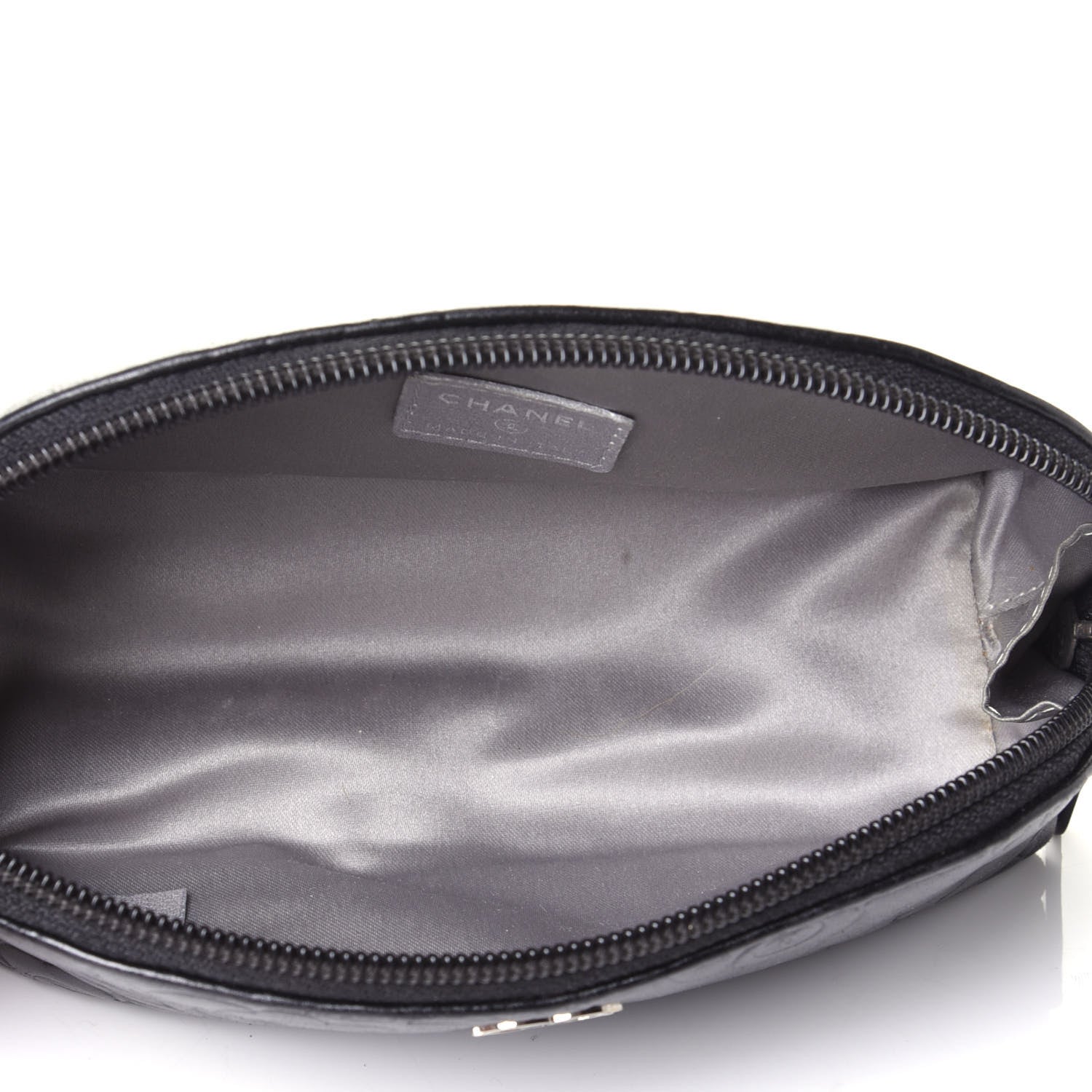 Chanel Lambskin Camellia Embossed Cosmetic Case Black 3 of 4