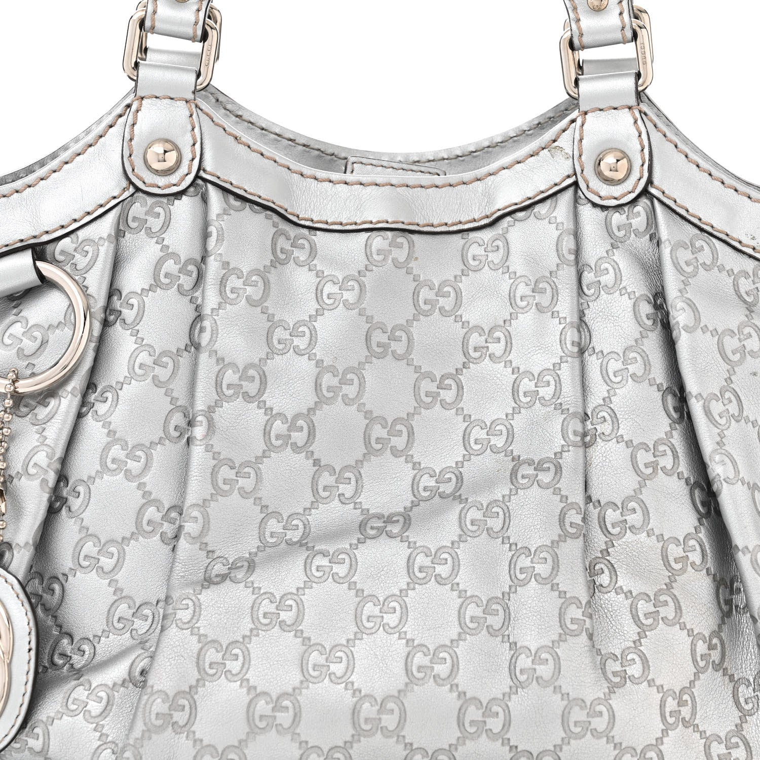 Gucci Guccissima Medium Sukey Tote Silver 8 of 12