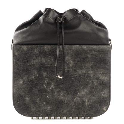 Alexander Wang Distressed Lambskin Flat Bucket Bag Erosion Rhodium Hardware 1 of 8