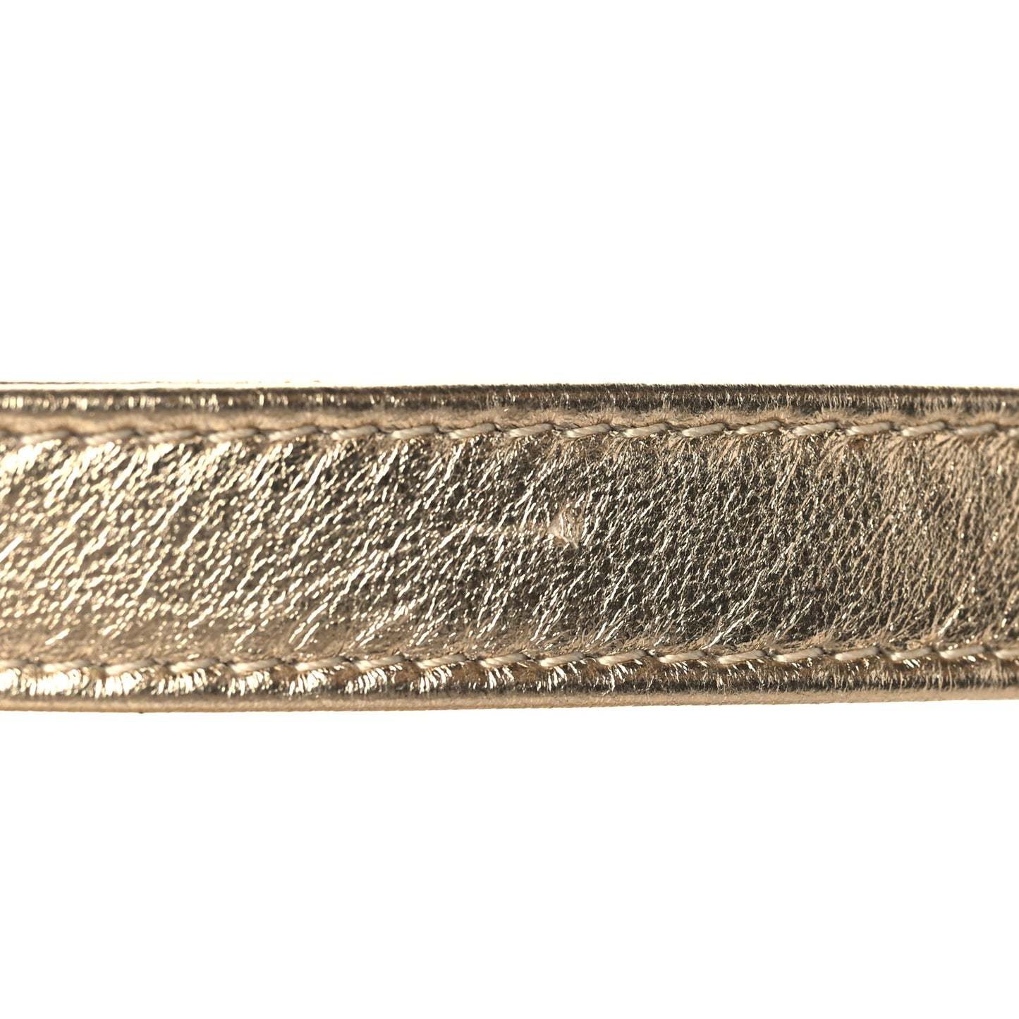 Metallic Lambskin Quilted Mini CC Crystal Logo Chain Flap Gold