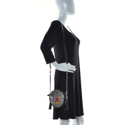 MCM Metallic Visetos Rabbit Tambourine Crossbody Silver 3 of 8