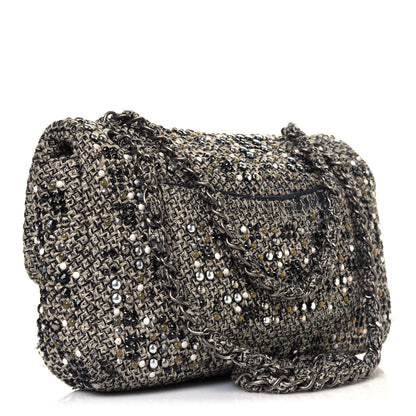 Chanel Crystal Tweed Quilted Medium Single Flap Black 2 of 11