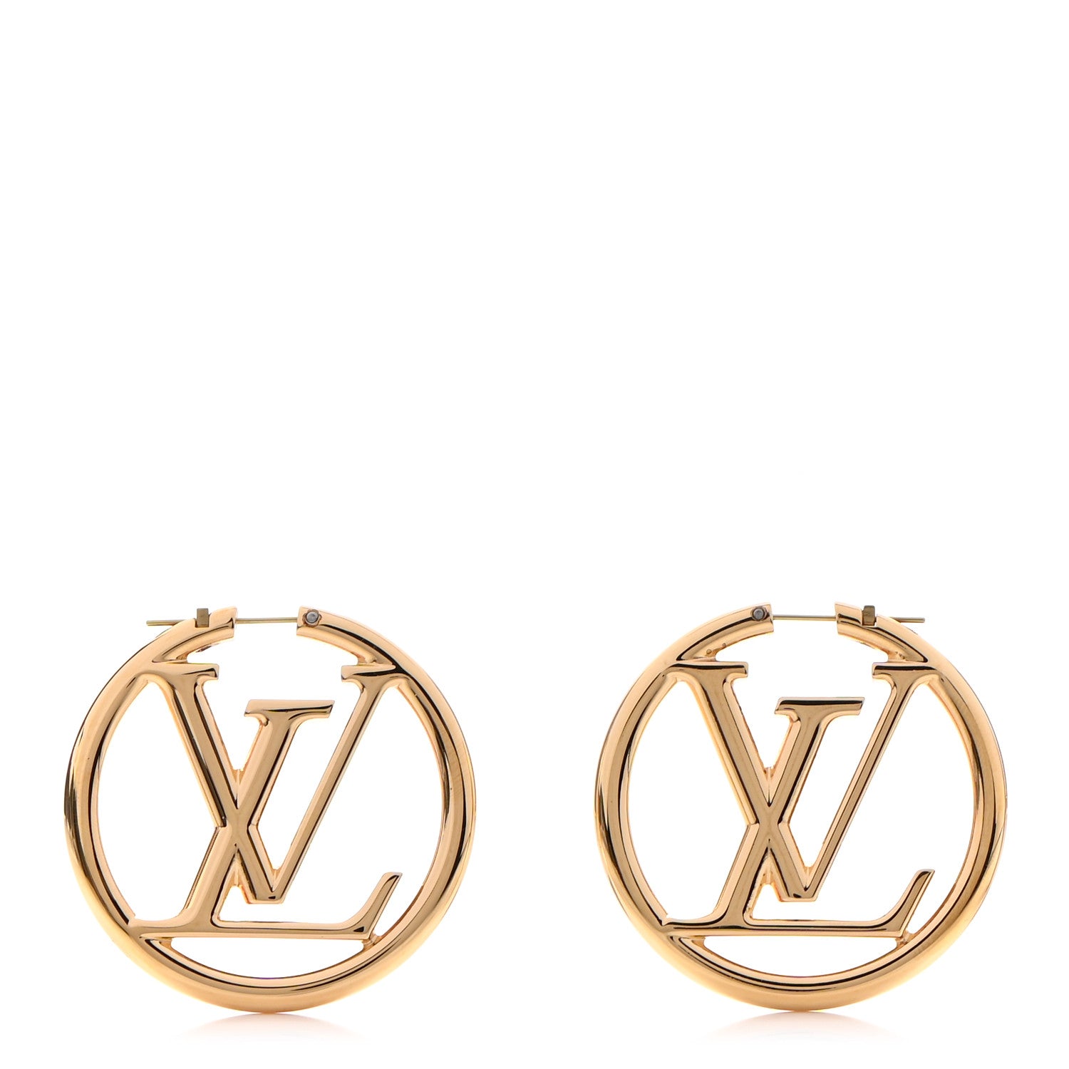 Louis Vuitton Metal Louise Hoop Earrings Gold 1 of 5