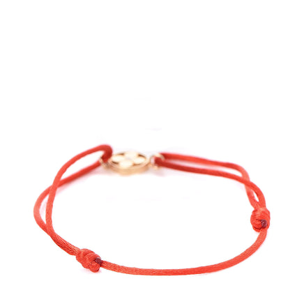 Louis Vuitton 18K Yellow Gold Diamond Silk Sun Idylle Cord Bracelet Red 3 of 5
