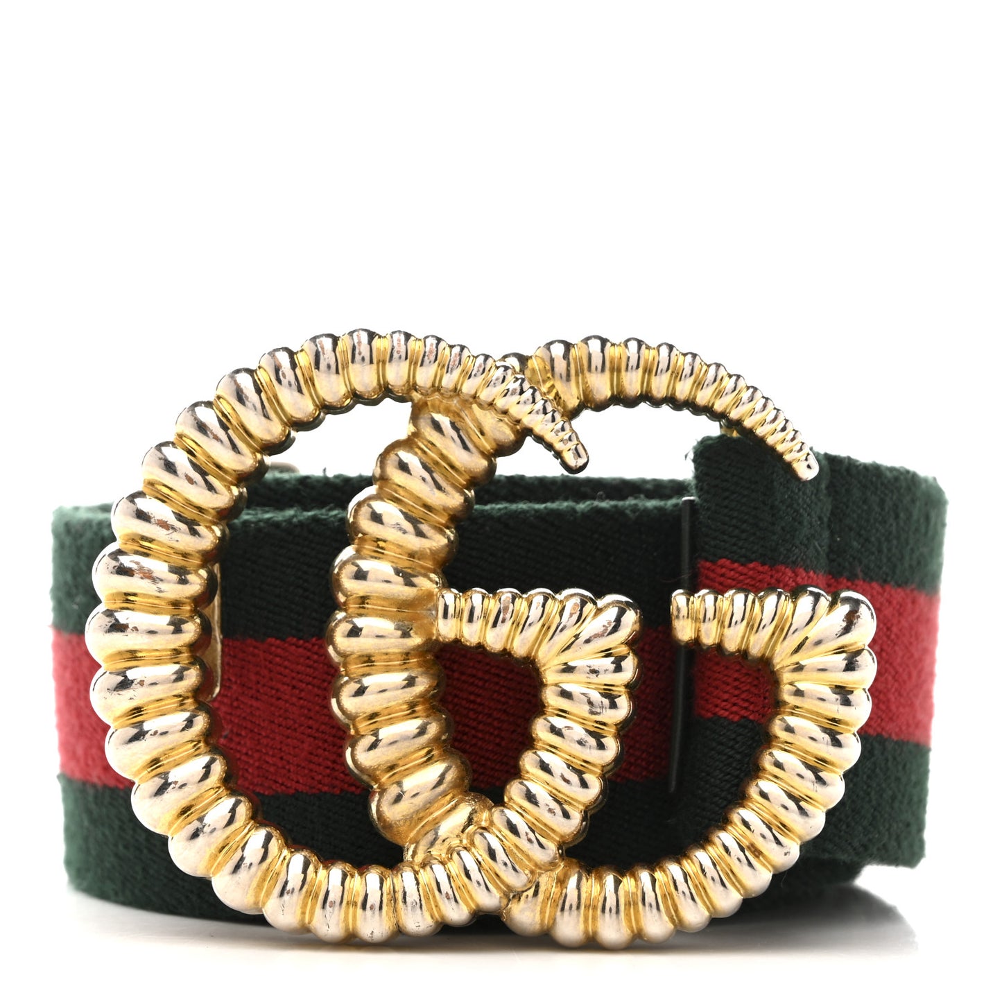 Canvas Torchon Double G Web Belt 100 40 Verde