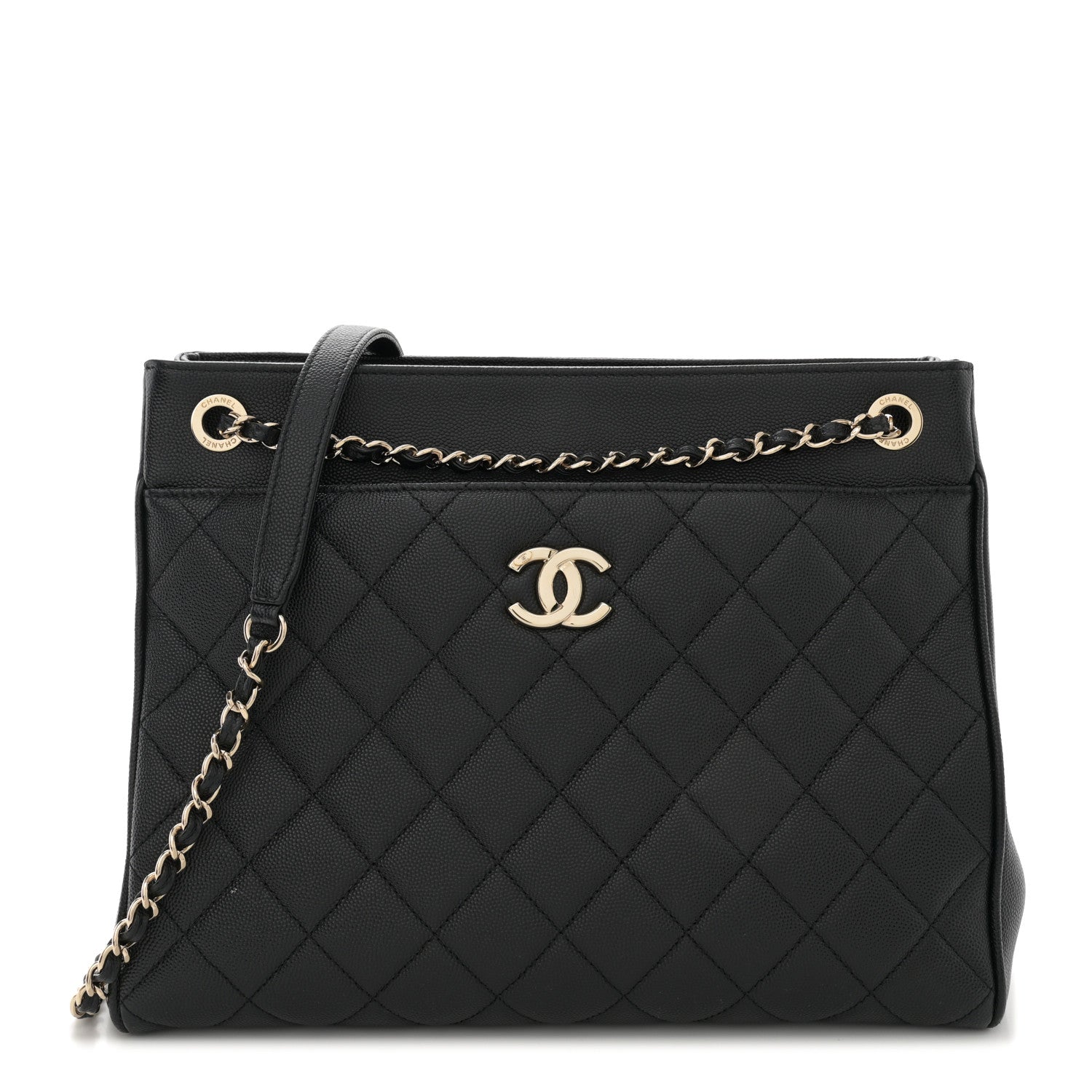 Chanel Caviar Quilted In Out Flap Shopping Tote Black 1 of 13