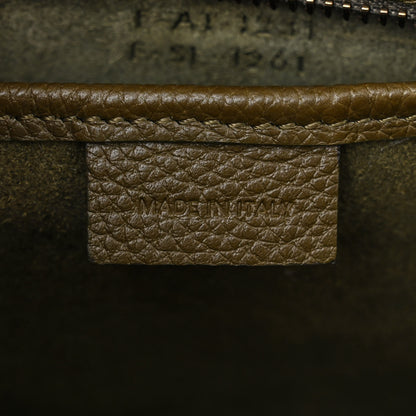 Celine Drummed Calfskin Nano Luggage Dark Olive 7 of 13