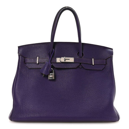 Hermes Taurillon Clemence Birkin 35 Iris 1 of 9