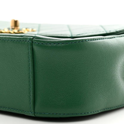 Chanel Lambskin Quilted Chain Infinity Top Handle Flap Green 10 of 11