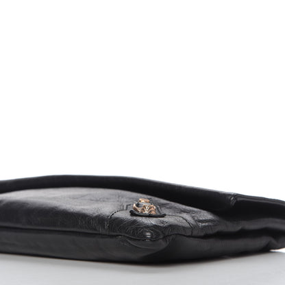 Balenciaga Agneau Giant 12 Rose Gold Hardware Envelope Clutch Black 7 of 9