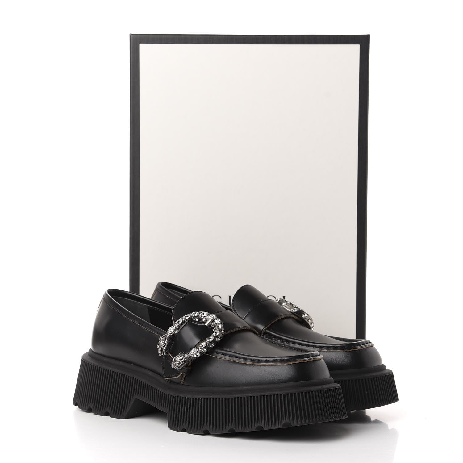 Gucci Cordovan Lux Dionysus Hunder Loafers 38 Black 658786