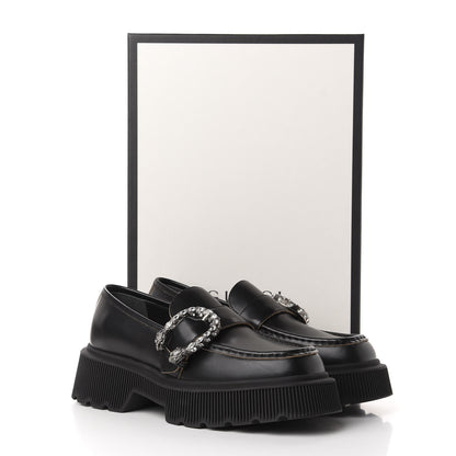 Gucci Cordovan Lux Dionysus Hunder Loafers 38 Black 9 of 9