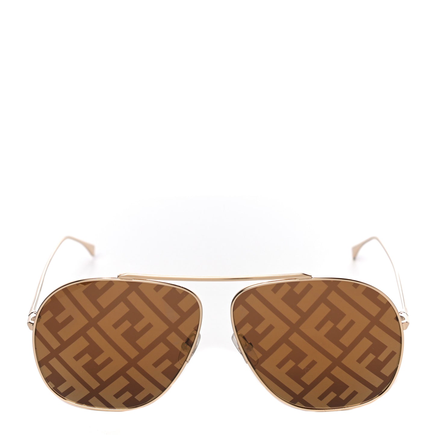 Metal FF Family Aviator Sunglasses FF0407/G/S Gold Brown