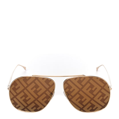 Fendi Metal FF Family Aviator Sunglasses FF0407/G/S Gold Brown 4 of 7