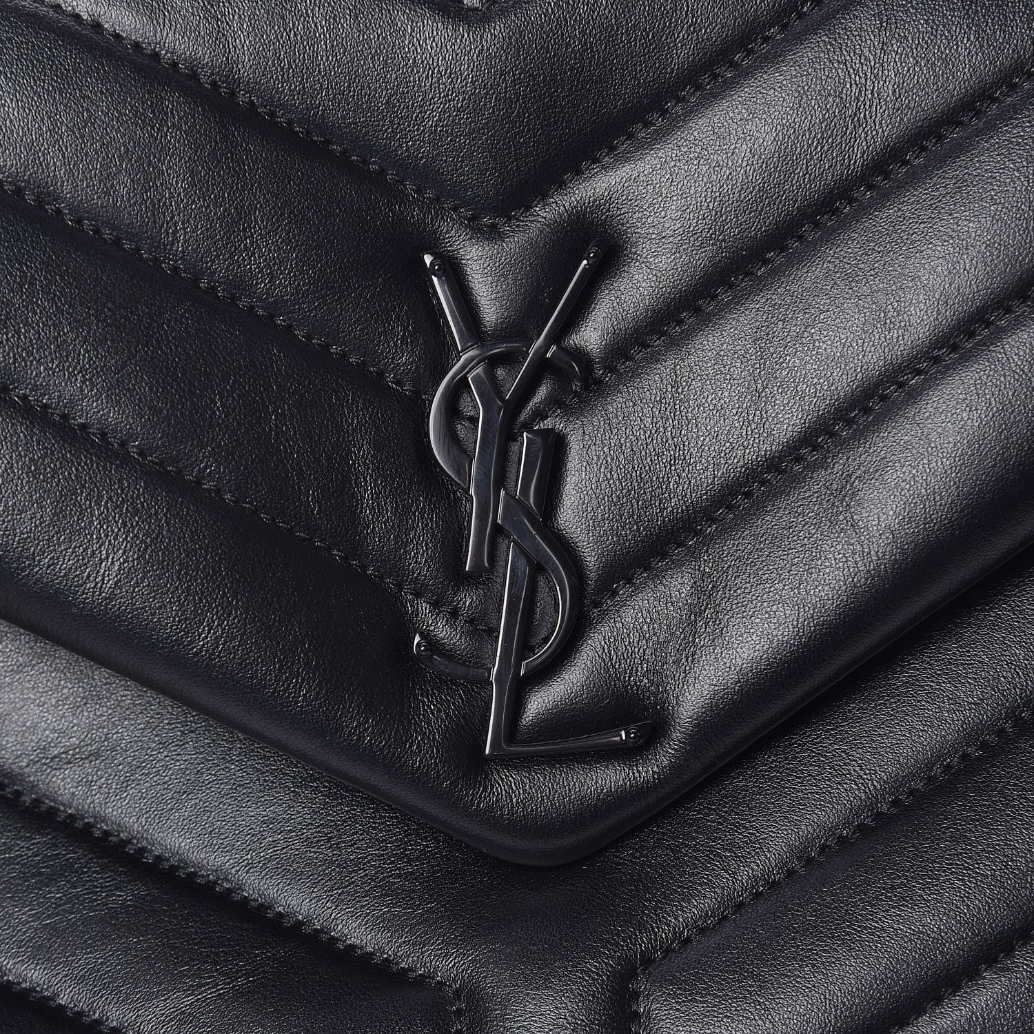 Saint Laurent Calfskin Y Quilted Monogram Medium Loulou Chain Satchel Black 10 of 10