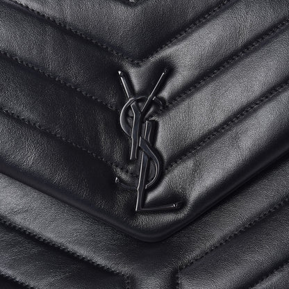 Saint Laurent Calfskin Y Quilted Monogram Medium Loulou Chain Satchel Black 10 of 10