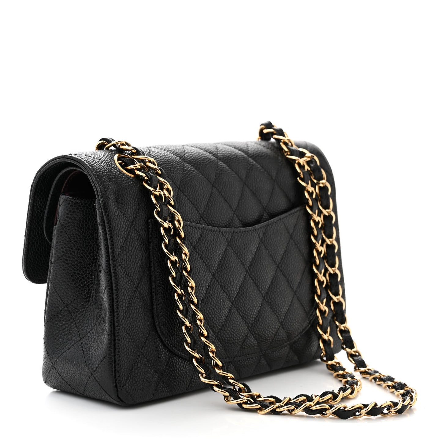 Caviar Quilted Small Double Flap Black