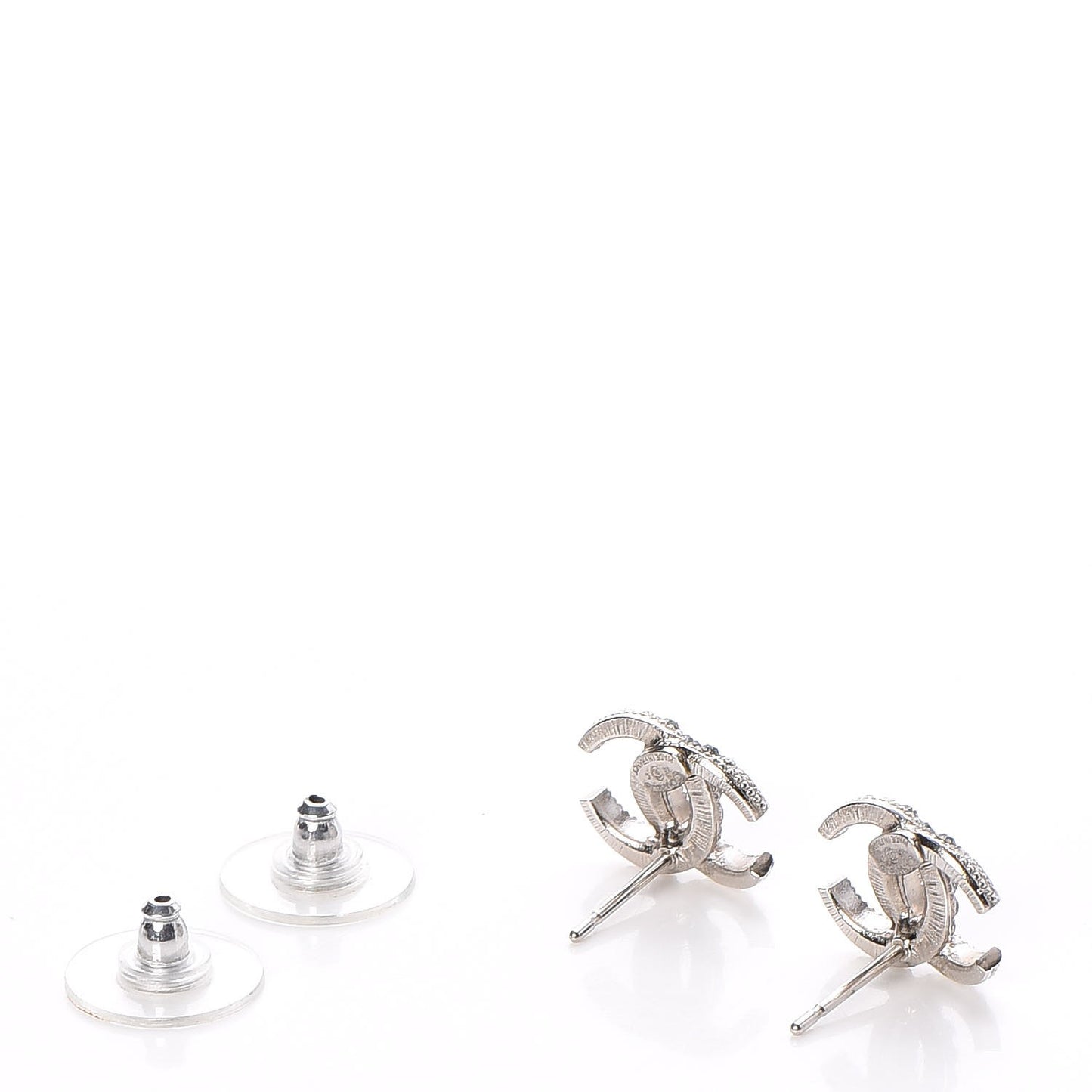 Crystal CC Moon Earrings Silver