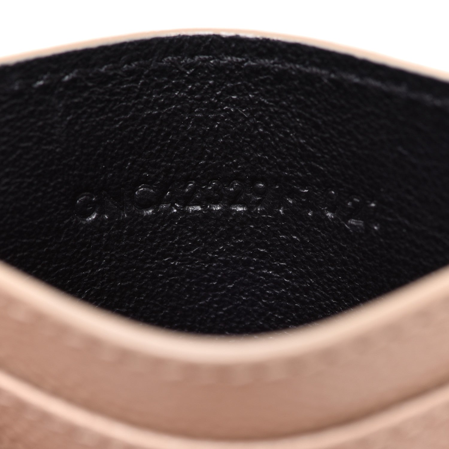 Saint Laurent Grain De Poudre Matelasse Chevron Monogram Credit Card Case Dark Beige 7 of 8