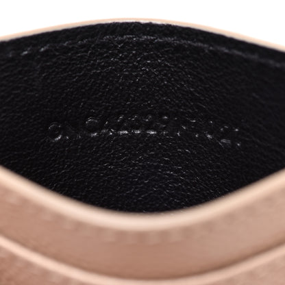 Saint Laurent Grain De Poudre Matelasse Chevron Monogram Credit Card Case Dark Beige 7 of 8