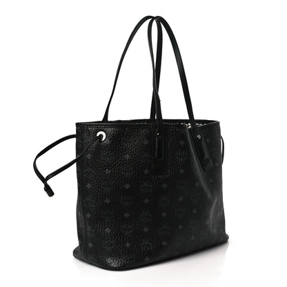 MCM Visetos Medium Liz Reversible Shopper Tote Black 3 of 12