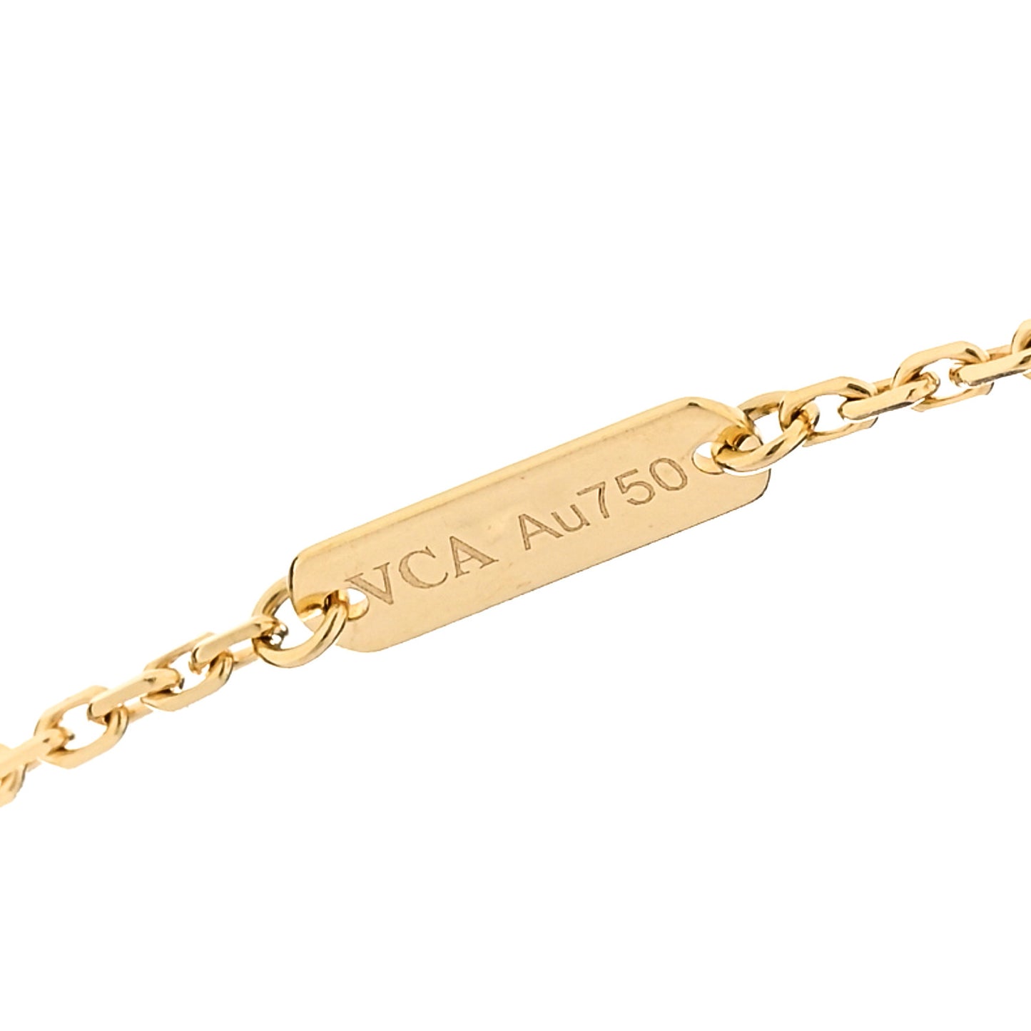 18K Yellow Gold Black Onyx Vintage Alhambra Pendant Necklace