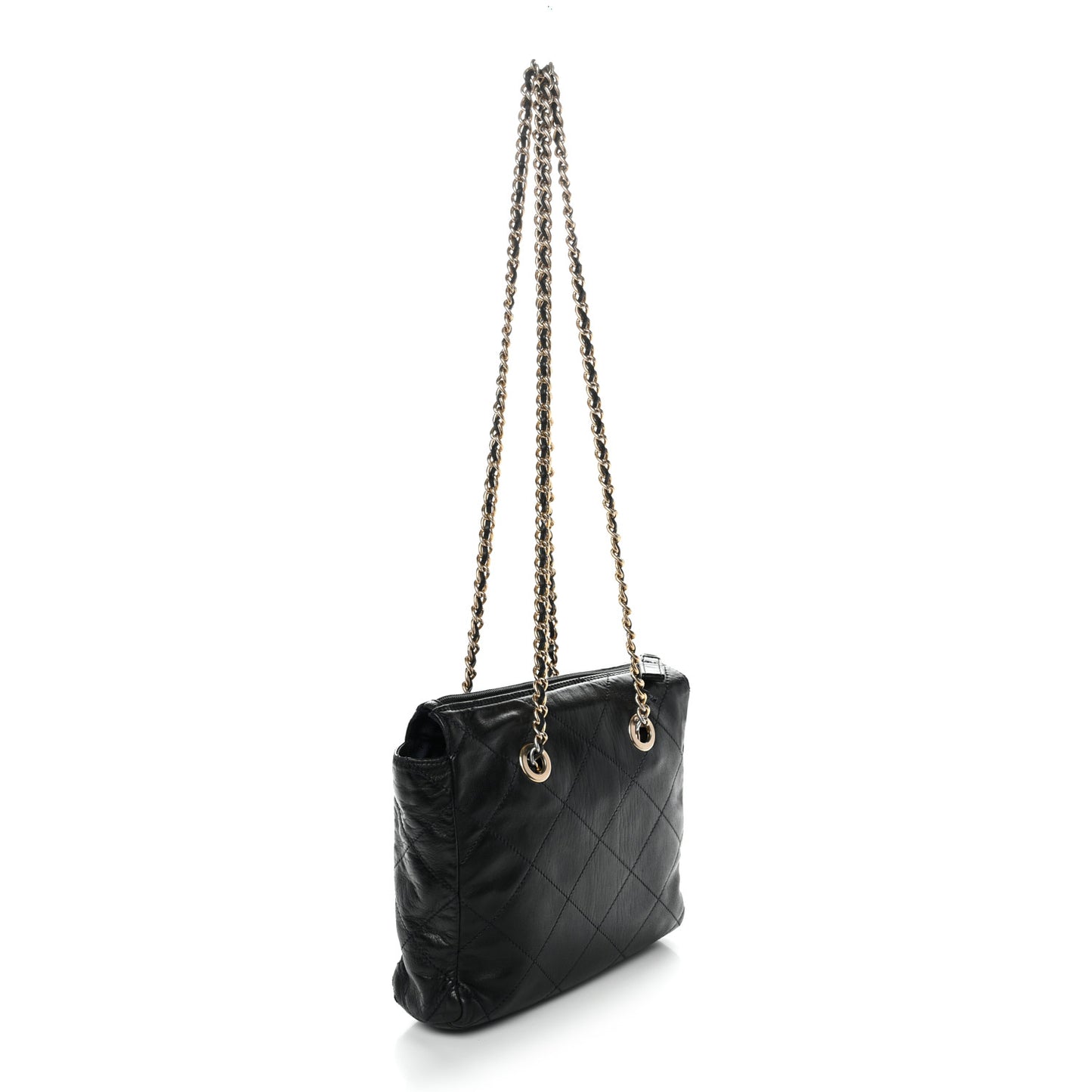 Nappa Quilted Chain Shoulder Bag Navy