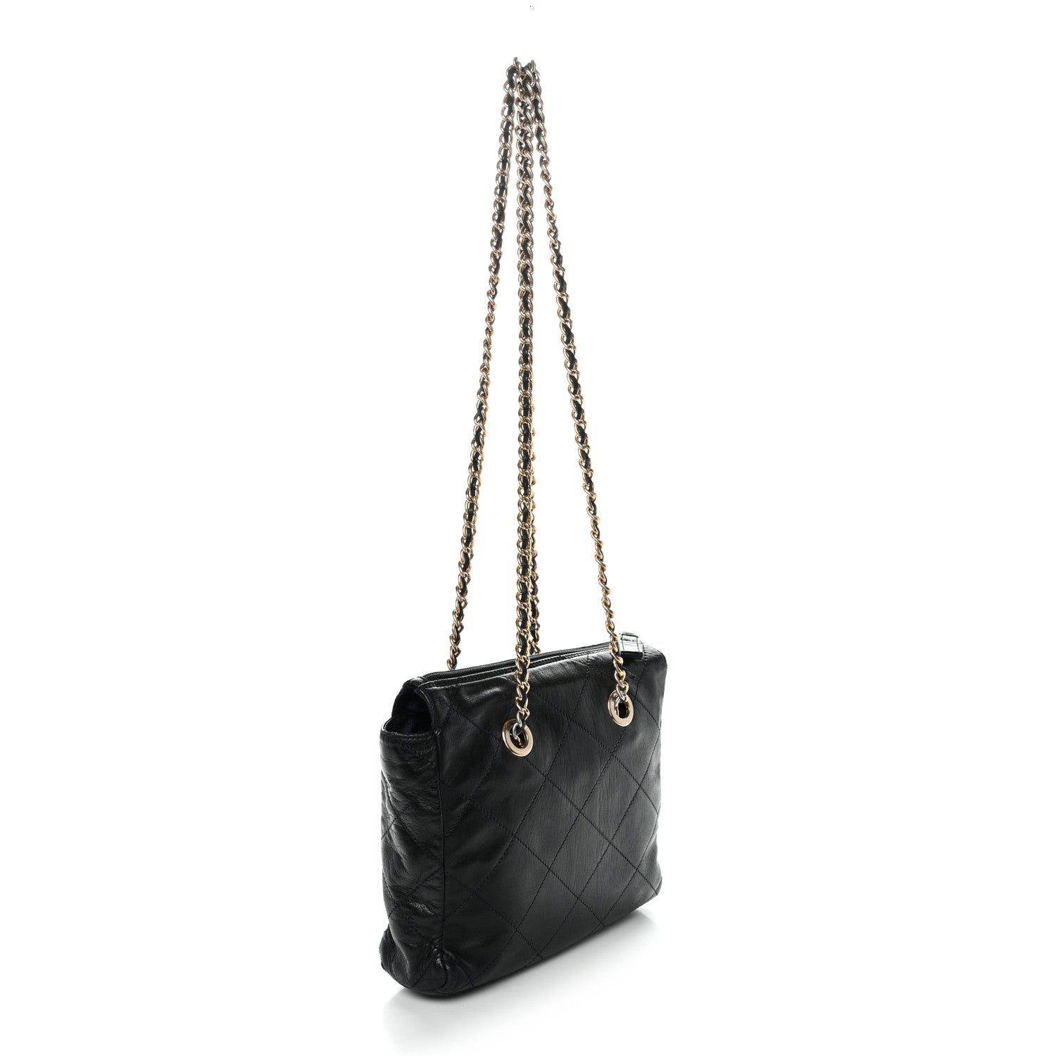 Prada Nappa Quilted Chain Shoulder Bag Navy 3 of 11