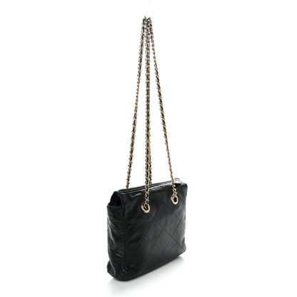 Prada Nappa Quilted Chain Shoulder Bag Navy 3 of 11